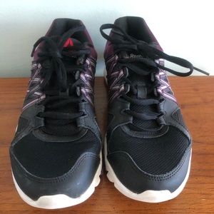 Reebok Yourflex Black/Burgundy Athletic Shoes